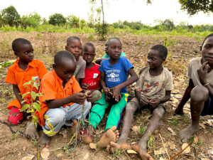 Volunteers outdoors