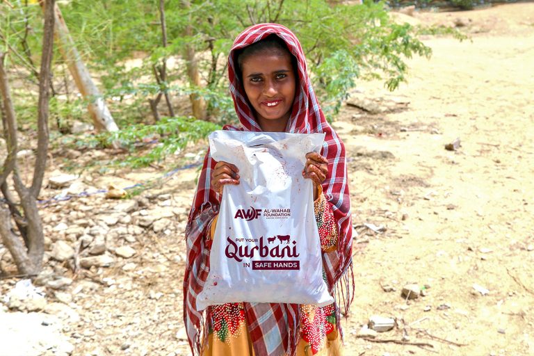 Qurbani Distribution to a needy girl