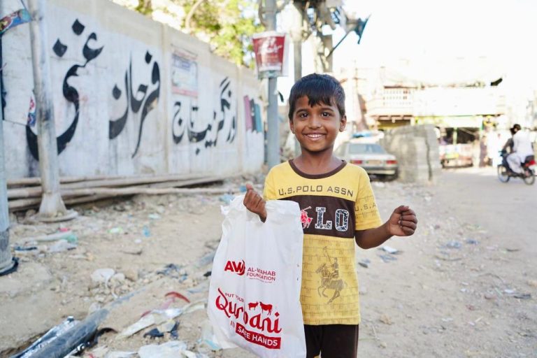 Qurbani Distribution to a needy boy