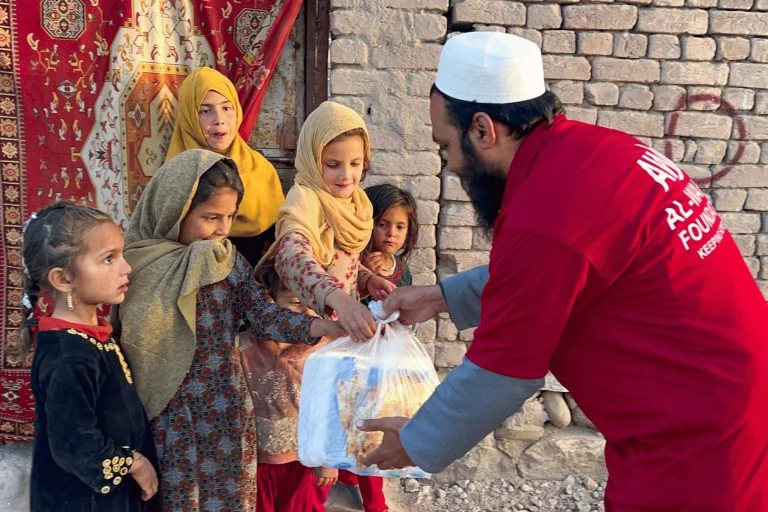 Delivering Food and Iftar Packs